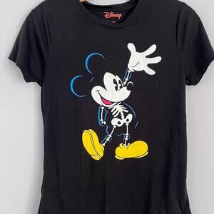 Disney black skeleton Mickey Mouse t-shirt, size xsmall